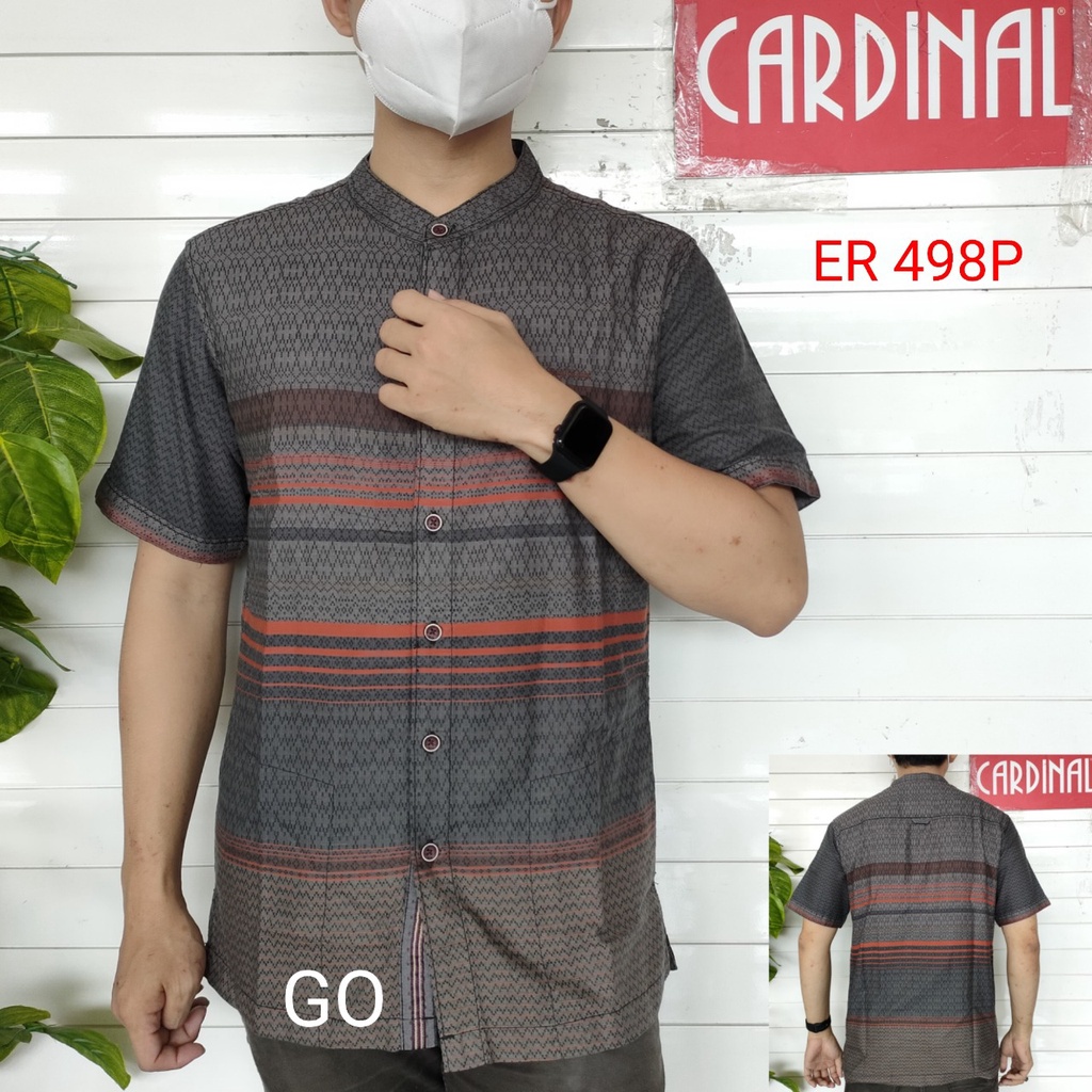 gof M-L CARDINAL KEMEJA KOKO Pria Dewasa Lengan Pendek Pakaian Muslim Distro Original TQP