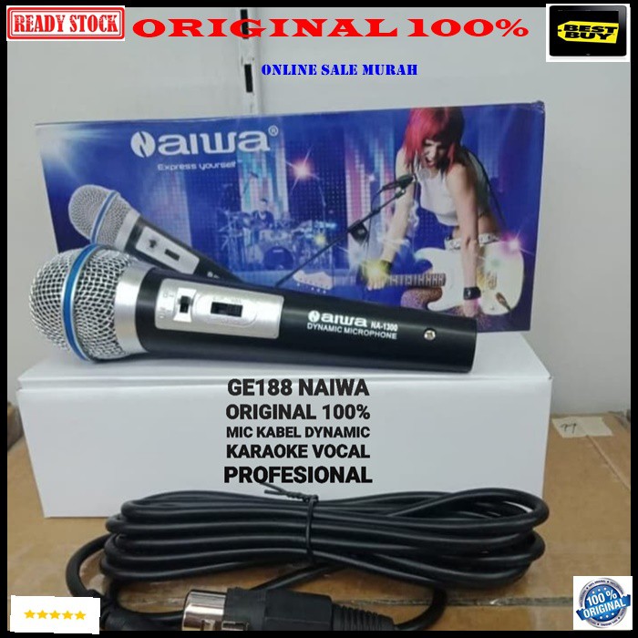 G188 Naiwa original 100% aiwa Mic kabel Microphone cable mik karaoke mikrophone vocal vokal audio sound system pengeras suara pro profesional dynamic aux legendary ktv live elektronik teknologi teknology G188   Bisa SEGALA JENIS ALAT AUDIO  SUARA BIASA JA
