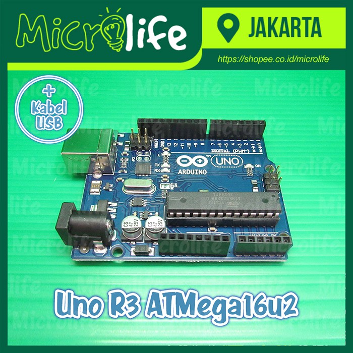 Uno R3 ATMega328p DIP ATMega16u2 + Kabel USB