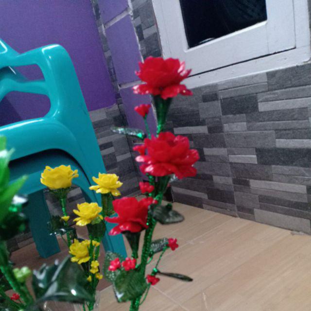 Bunga Mawar Kerang Mini Rangkai Manik