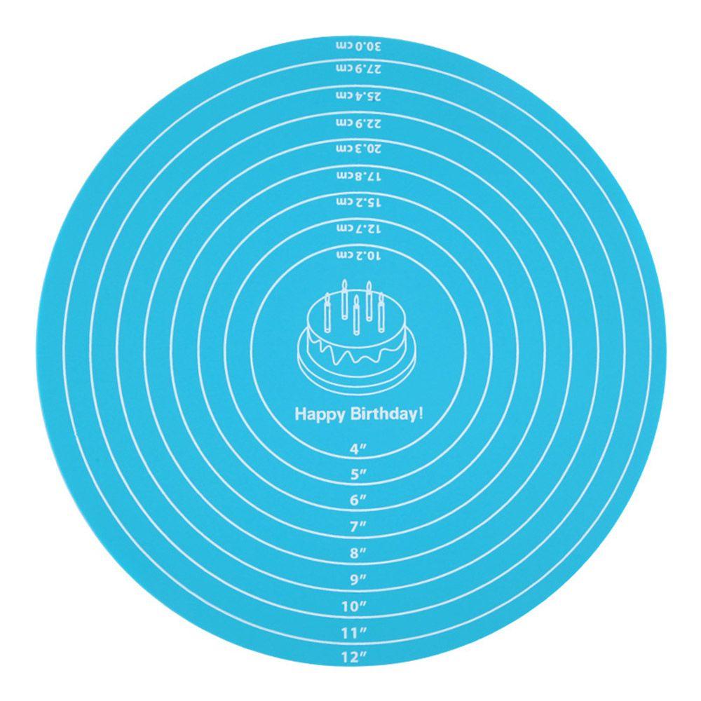 Preva 12inch Alas Meja Putar Kue Bakeware Sheet Tahan Suhu Tinggi Anti Lengket Dengan Skala Ukuran