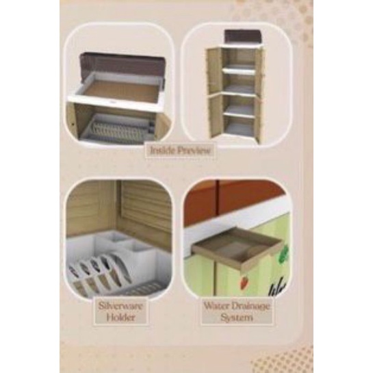 NAIBA Mini Dish Rack Pantry / Rak Piring Plastik (Type 4002) / Lemari Rak Piring Dapur Plastik