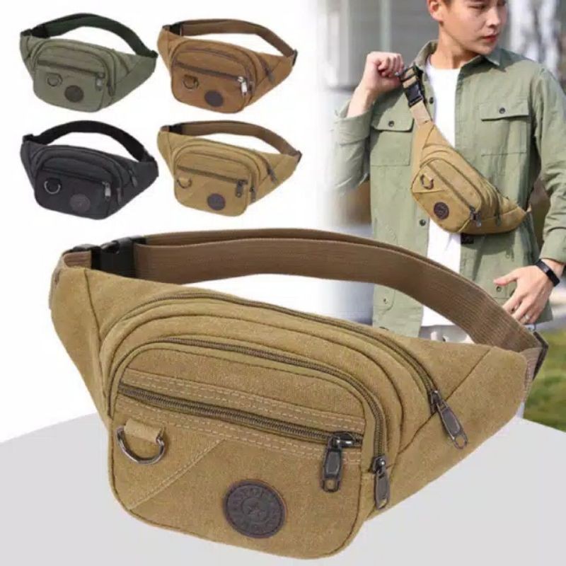 waist bag Tas pinggang Sling bag kanvas import