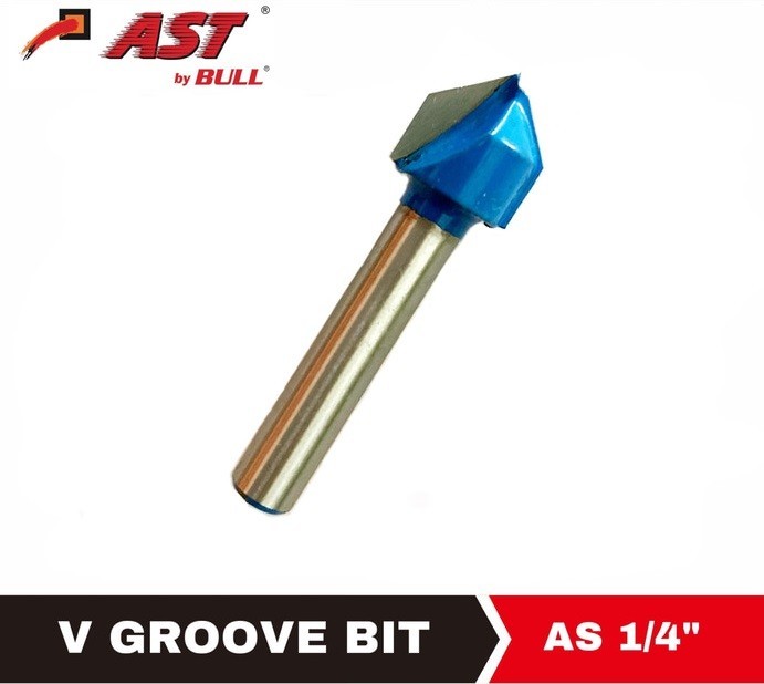Mata Profil Vee Groove 12mm AST 1/4" / Mata Router Trimmer VeeGroove