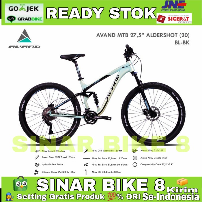 Sepeda Gunung 27,5 Inch MTB AVAND ALDERSHOT Full Suspensi By United - BL-BK