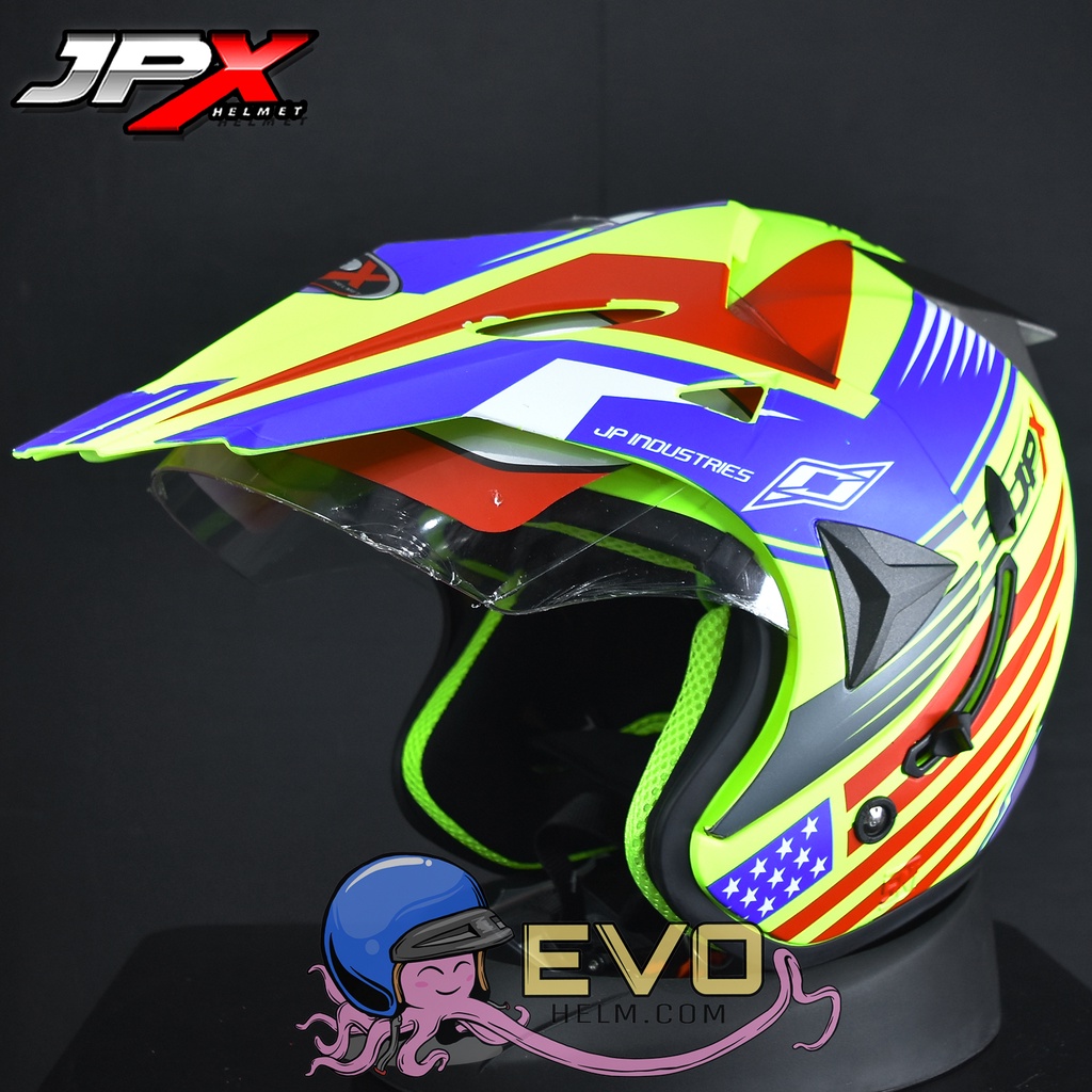 HELM JPX SUPERMOTO_INFINITY SOLDIER - FLUO YELLOW DOFF