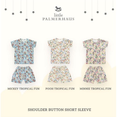 Little Palmerhaus Little Wear Shoulder Button Short DISNEY - POOH TROPICAL
