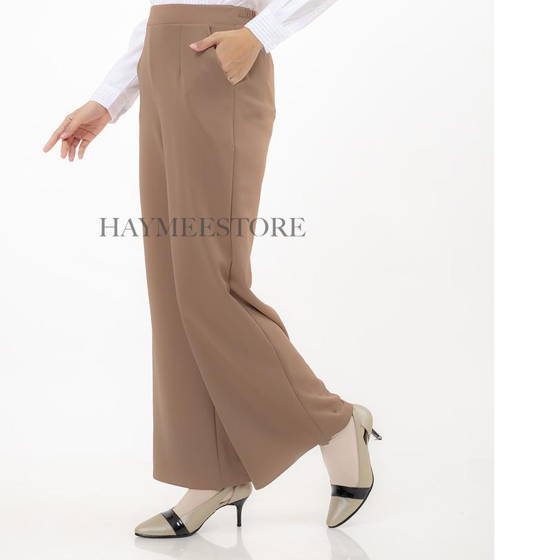 ➯ HaymeeStore Celana Kulot Jumbo Bawahan Highwaist Wanita Bawahan Kulot Premium Bahan Scuba -MOCCA ➷