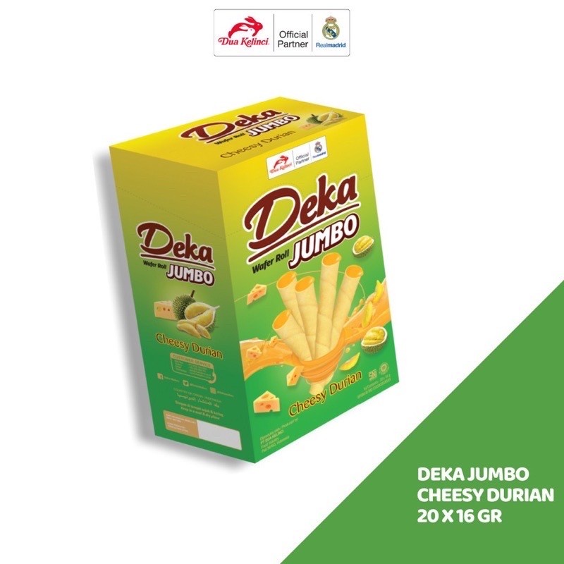 

Deka Wafer Roll Jumbo 1 box isi 20 pcs Deka rasa durian dua kelinci