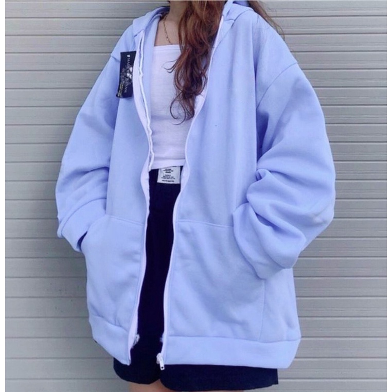 🅳🅵 Jaket Sonya Terlaris | Hoodie Zipper Terbaru Wanita & Pria  2022 | jaket Zipper | Dhea Fashion-BIRU MUDA/BIRU BABY