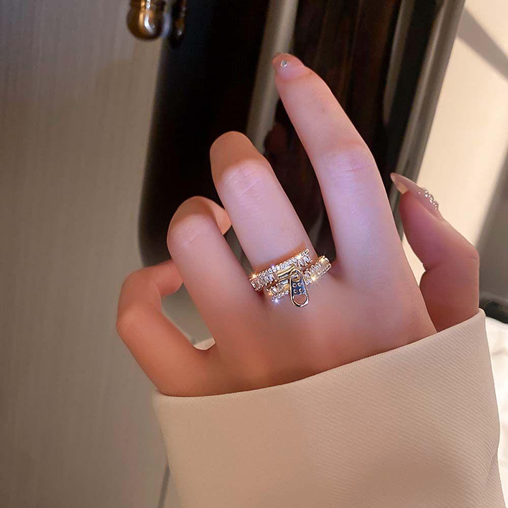 Mxbeauty Cincin Terbuka Hadiah Gothic Wanita Berlian Imitasi Klasik Tembaga Knuckle Ring