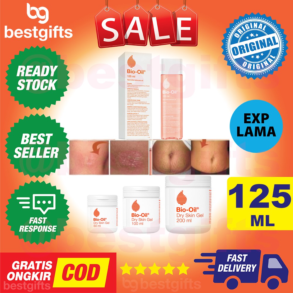 BIO OIL 125 ML 125ML BIOOIL PENGHILANG BEKAS LUKA PASCA HAMIL SCAR STRETCH MARK SELULIT STREACHMARK