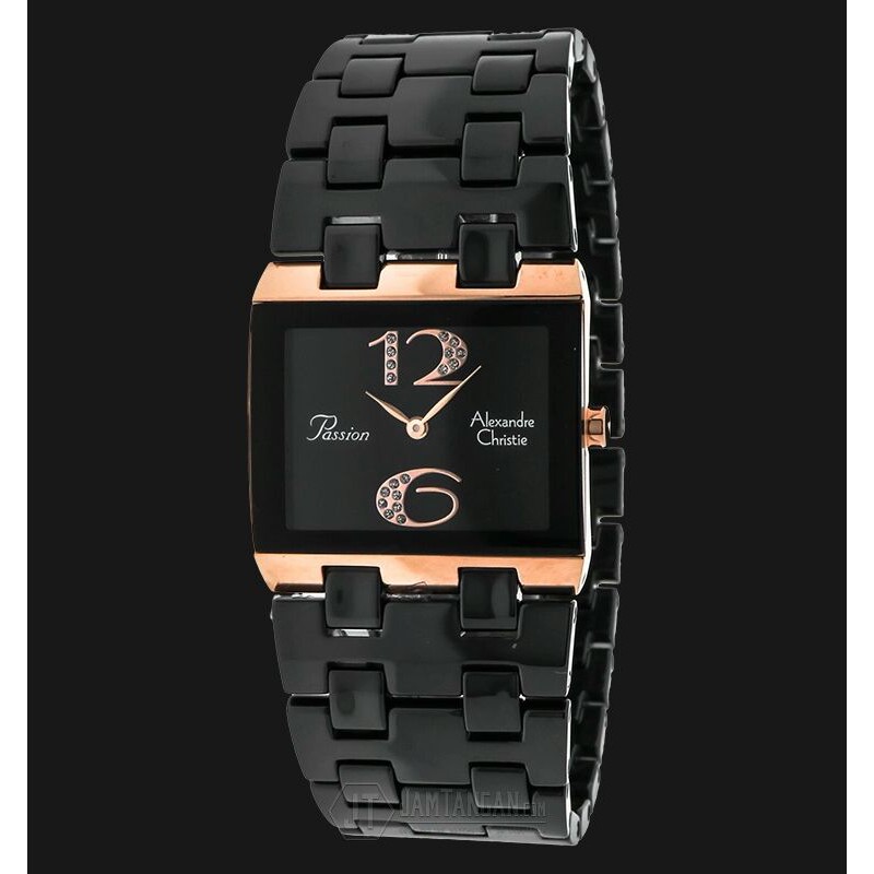 jam tangan AC 2562 LH wanita keramik black rosegold