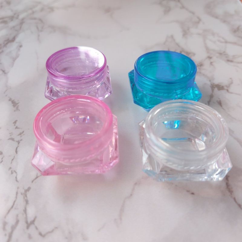 (10pcs) 5gr Pot krem Bentuk Diamond berkilau mewah/wadah lipbalm/saffron/kosmetik/glitter