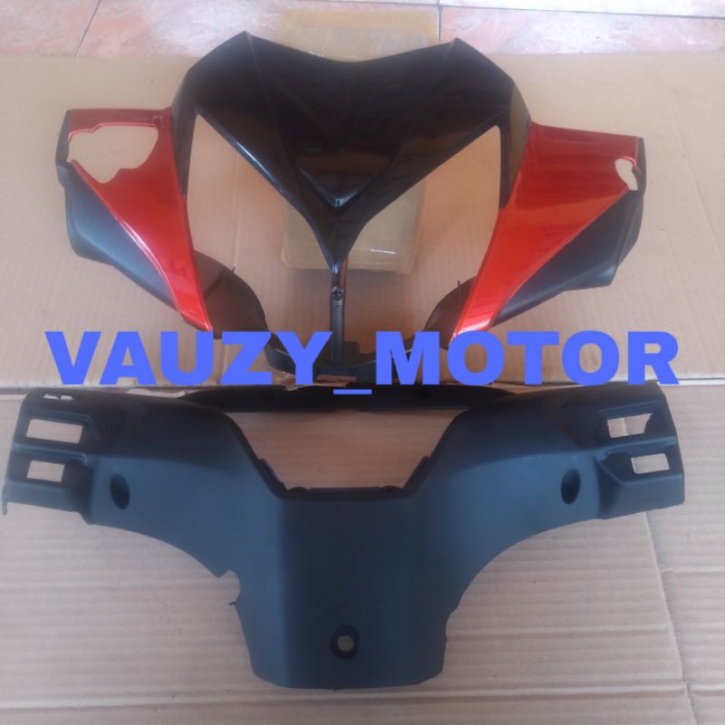 set cover lampu batok kepala depan belakang Honda Supra X 125 R Batman warna merah
