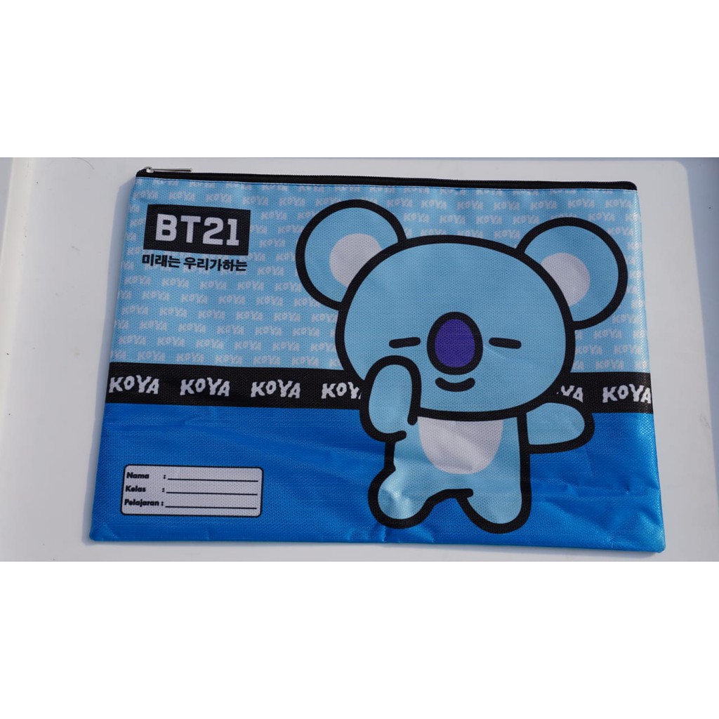 MAP KANVAS PREMIUM FILE HOLDER UKURAN KERTAS A4 KARAKTER BTS BT21 LUCU KPOP KOREA BANGTAN BOYS ARMY