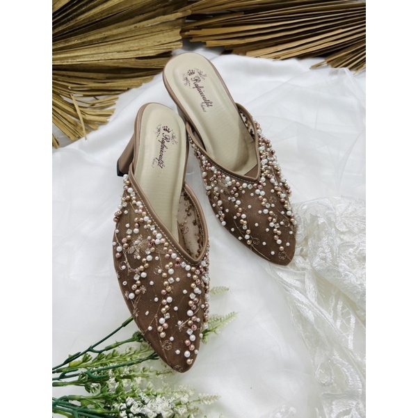 RAFAIZOUTFIt sepatu Yesika mocca sepatu wedding heels  cantik tinggi 7cm