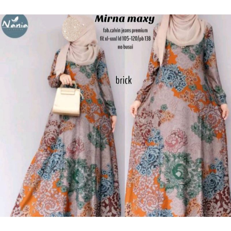 Gamis muslim mirna ori nania/ mirna maxy/ mirna dress/ dress calvin jeans/ drees jumbo