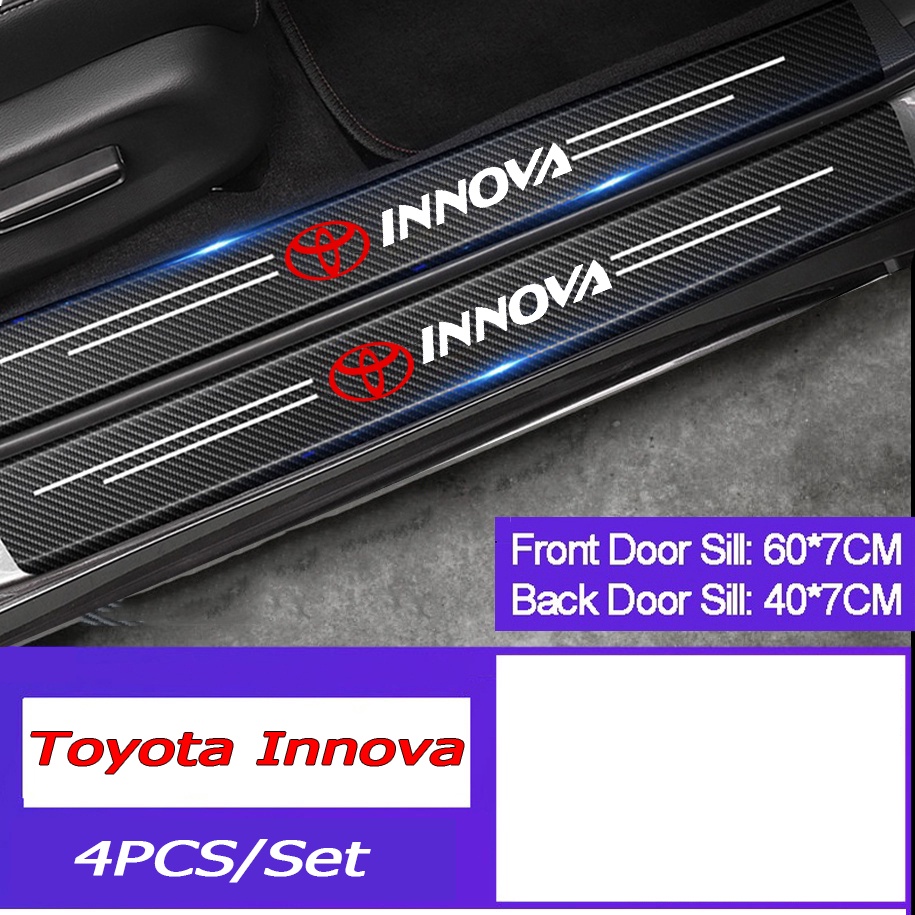 Stiker Pelindung Kulit Carbon Fiber Tebal Anti Baret Untuk Pintu Mobil Toyota INNOVA