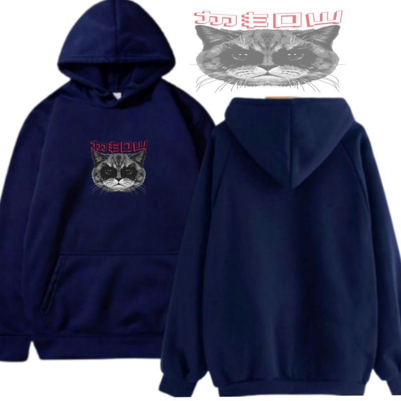 Sweater hoodie pria Wanita MEOW sweater distro cowok terbaru Best Seller-sunmori-hoodie