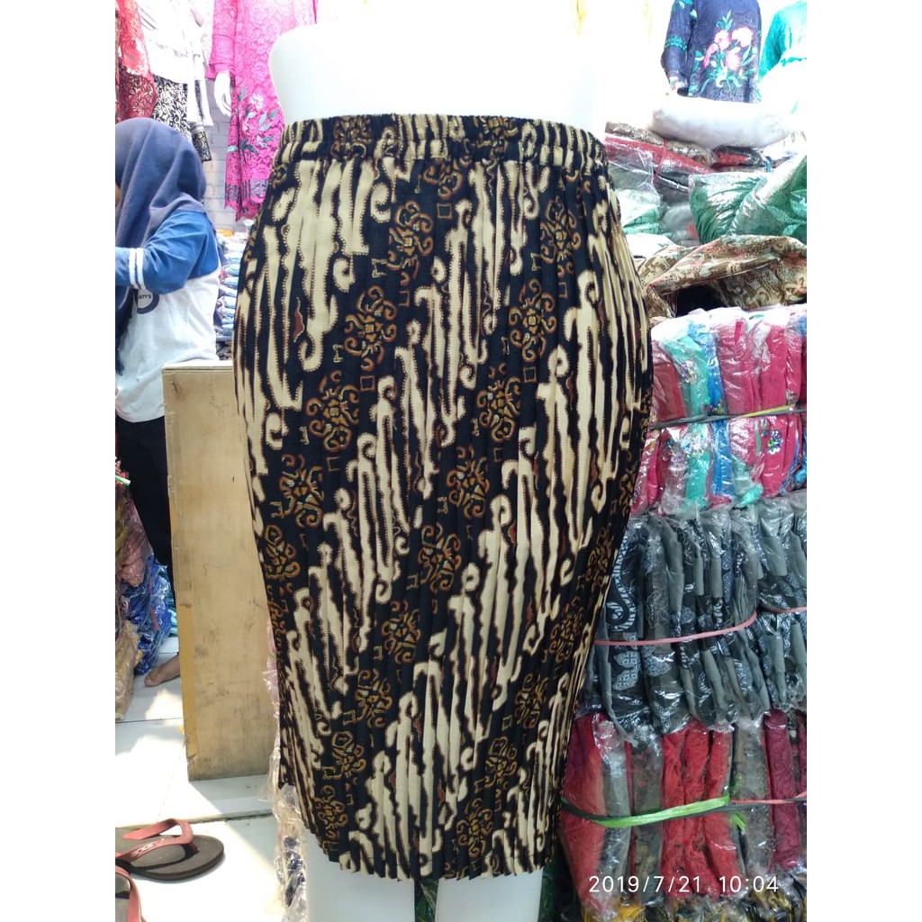 SB Collection Rok Pendek Tarita Midi Batik Plisket Jumbo Wanita