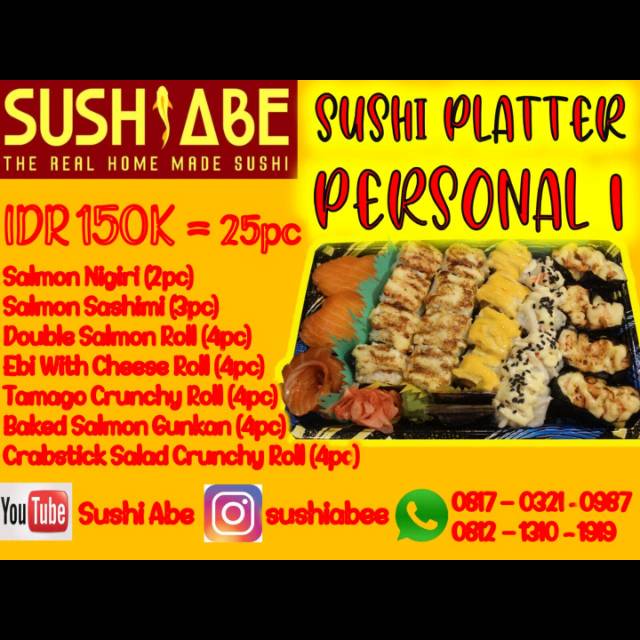 

SUSHIABE - Personal 1 platter / 25pcs