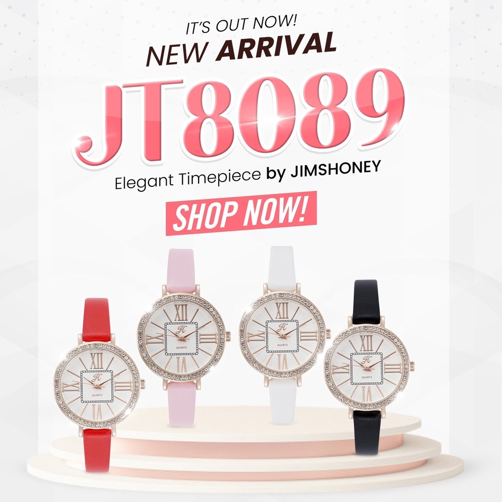 (BISA COD) JAM TANGAN CEWEK TERBARU JIMSHONEY IMPORT MURAH 8089 PROMO (FREE BOX)