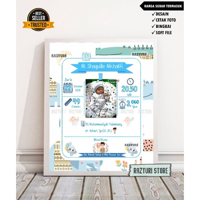 FRAME BIODATA BAYI/KADO KELAHIRAN/KADO UNIK