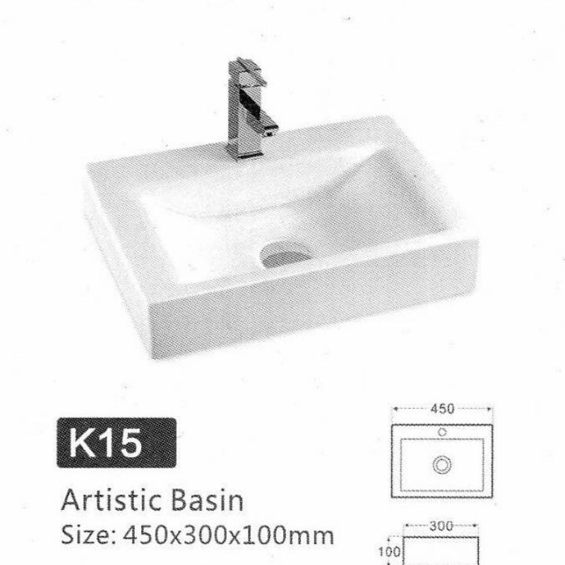 Wastafel Keramik Kotak Wikea K15 Model Toto 45x30cm