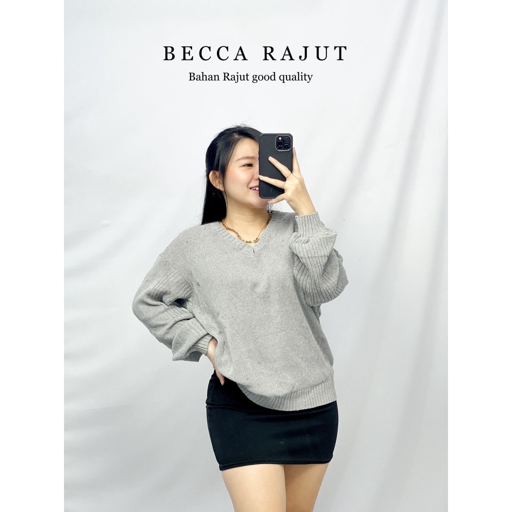 HOPYLOVY - Atasan Wanita Bahan Rajut Becca