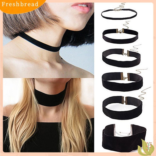 Fresh| Kalung Choker Bahan Velvet Warna Hitam Gaya Retro Gothic Untuk Wanita