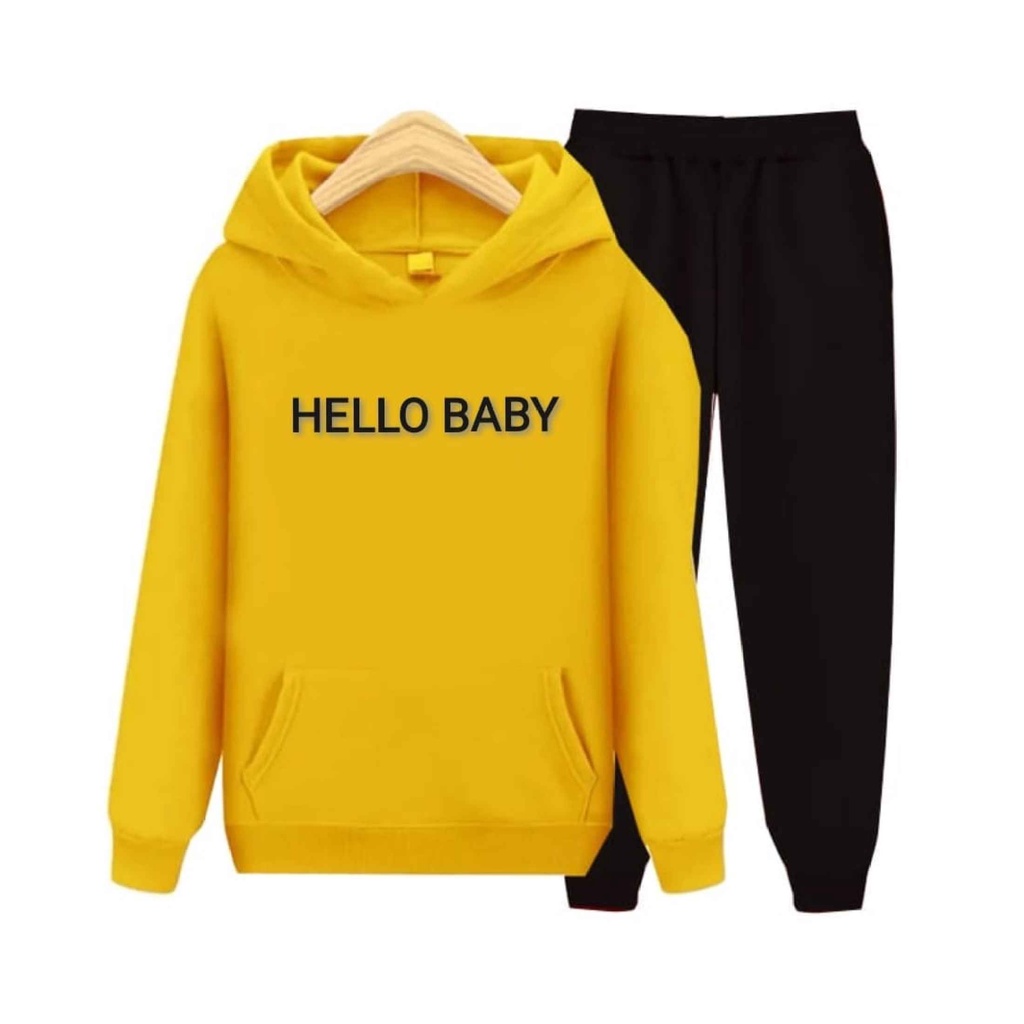 Setelan Sweater Hoodie Anak HELLO BABY Size M