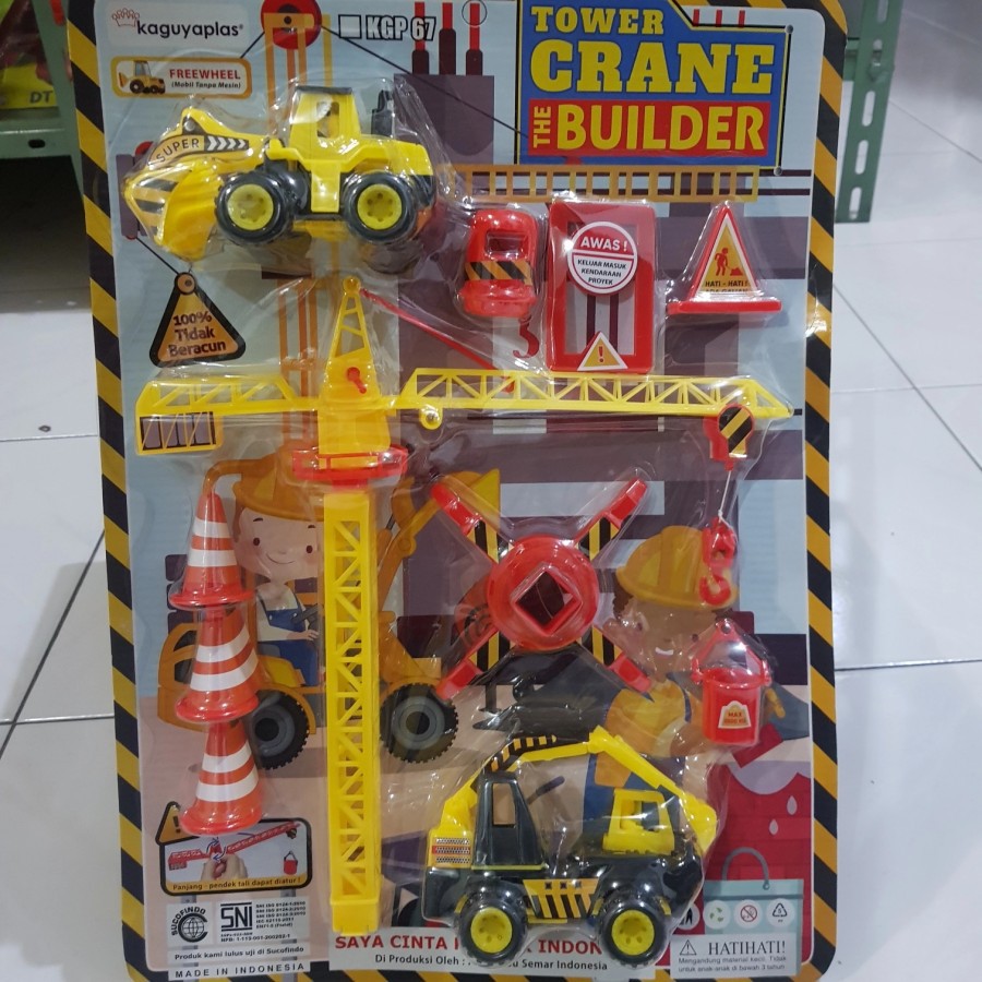 Mainan Set Crane Konstruksi - Mainan Tower Crane The Builder