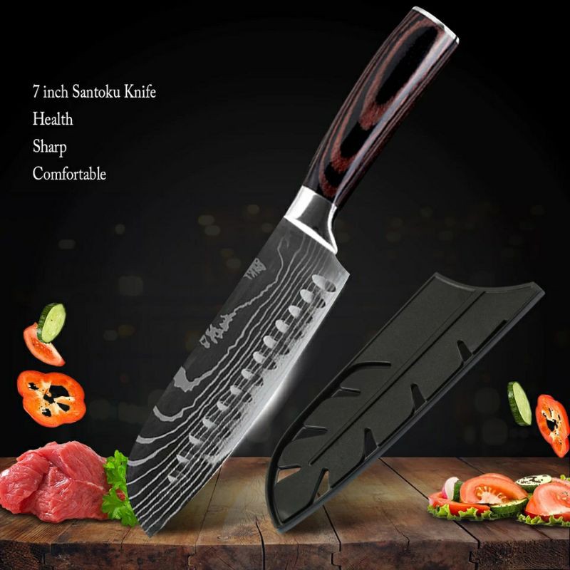 Suplier Xituo Pisau Dapur Chef Damascus Pattern 7 Inch Santoku Knife 6Y0EnduOqwWJXz