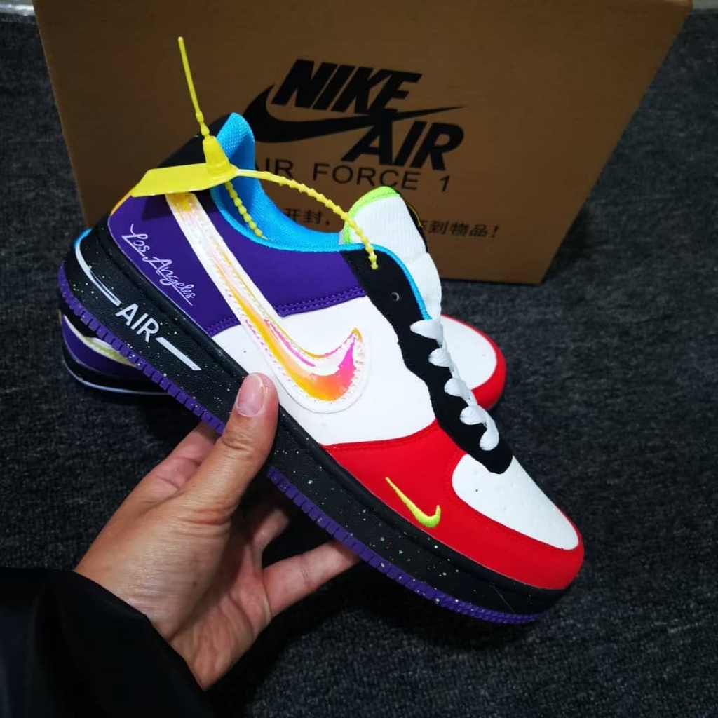 Sneakers Casual Pria Wanita Unisex NIKE AIR FORCE 1 Low What The Los Angeles