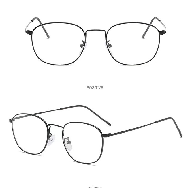 2 In 1 Kacamata lensa photocromic anti radiasi wanita pria kacamata bingkai Titanium Blue Light Anti UV fotocromic #58-PC-58 HITAM