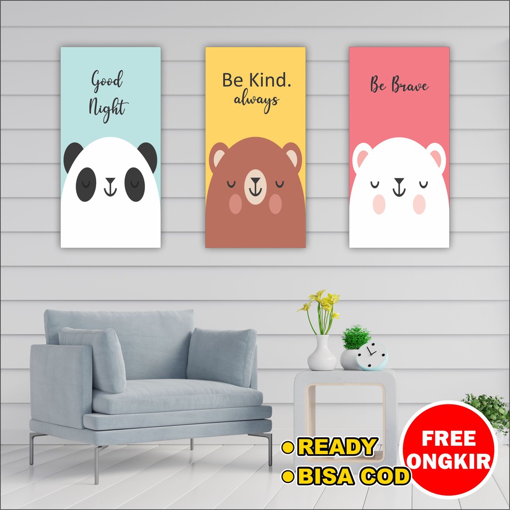 Pajangan dekorasi hiasan untuk kamar lucu poster tulisan motivasi quotes gambar hewan kata-kata unik