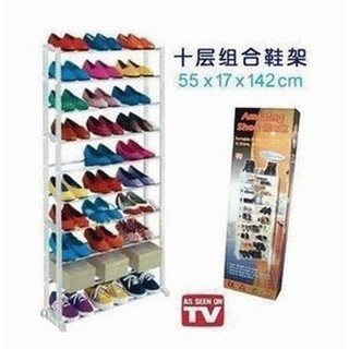 Amazing Shoes Rack Rak Sepatu Rakit  10 Susun Non Cover 