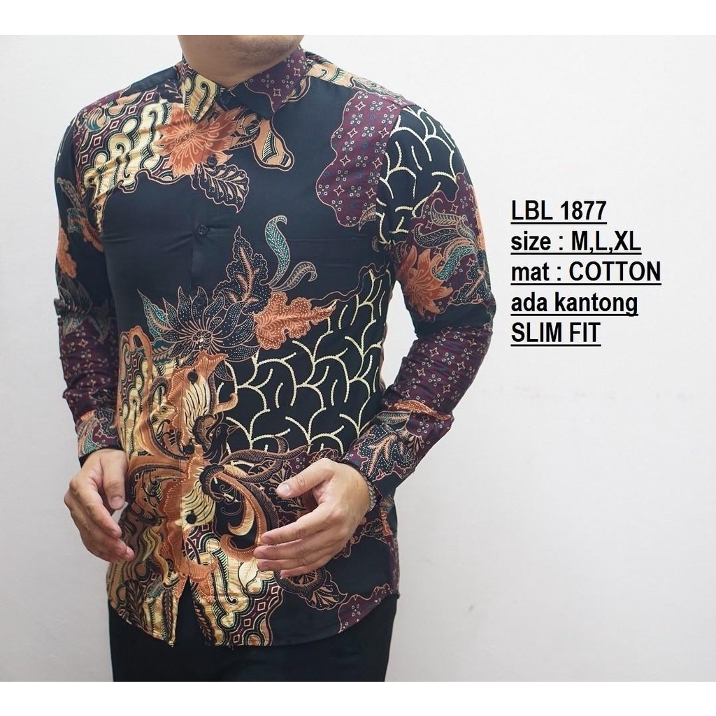 KEMEJA BATIK PRIA SLIM FIT BAJU BATIK PRIA SLIM FIT PREMIUM LBL1877