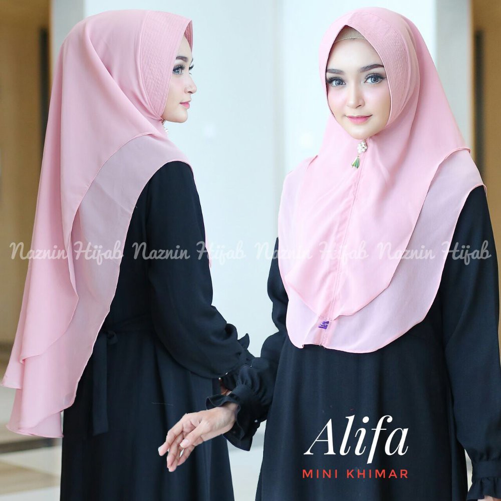 Jilbab Ceruti Dua Tumpuk Model Khimar Benic Softpad Antem Variasi