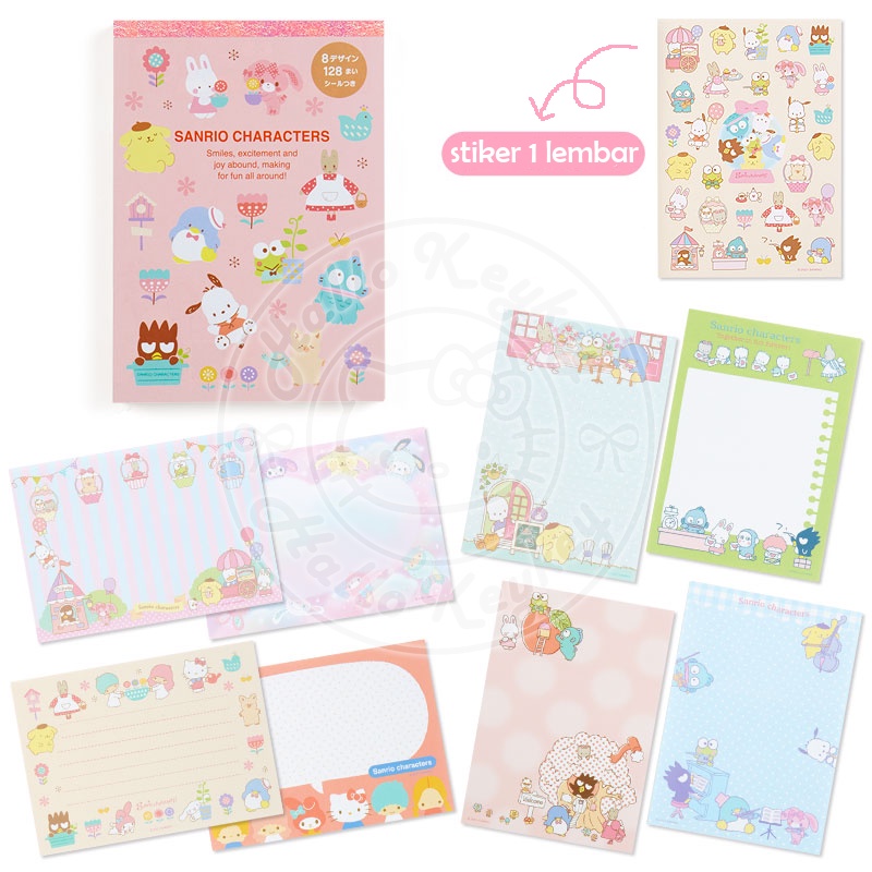 

notes memo gambar stiker hello kitty mix friends original sanrio japan