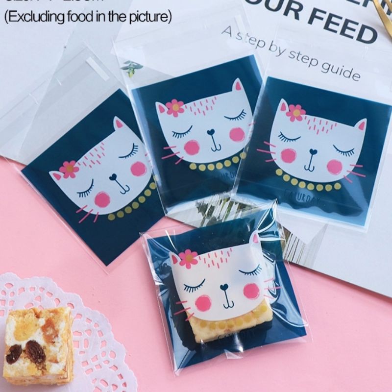 

(20pcs) kantong plastik kue navy cat/cookies bag candy/souvenir hamper/kantong biskuit lucu