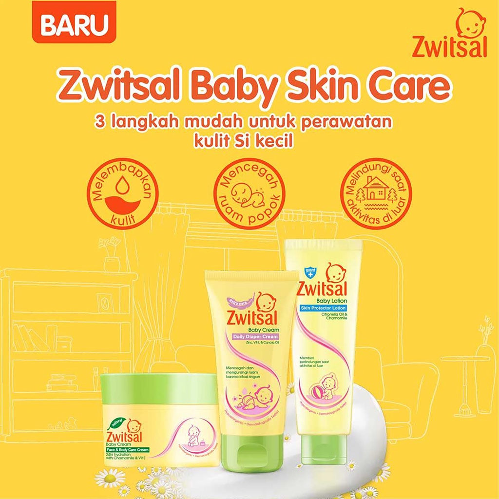 Bisa COD Zwitsal Baby Skin Protector Lotion Citronella &amp; Chamomile Tube 100 ml