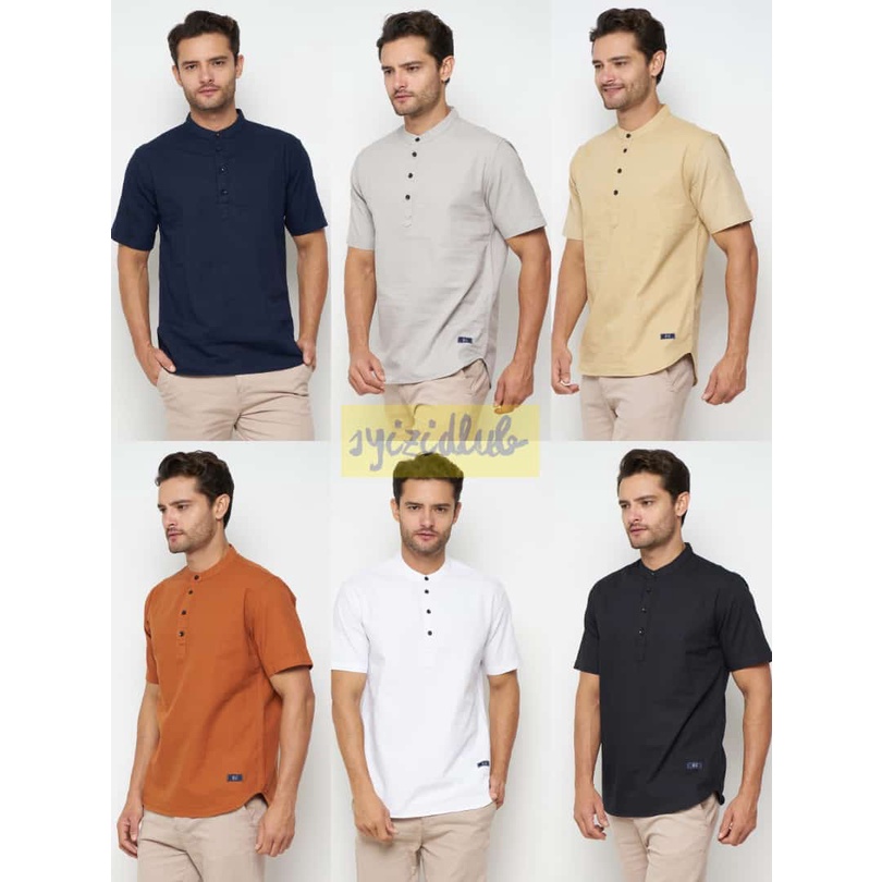 MAG Fashion Kemeja Koko Pria Lengan Pendek Katun Cigarette - Baju Koko Cigarette Basic Polos MURAH