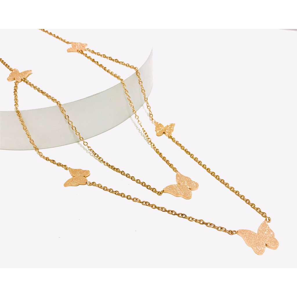 Kalung Titanium Wanita Lapis Emas Anti Karat KP-285