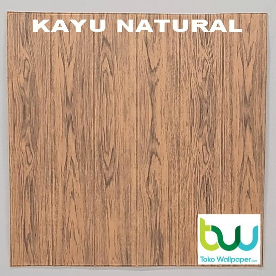 Wallpaper Dinding 3D Foam 70 x 70 cm Motif Batik Stiker-Kayu Natural 5mm
