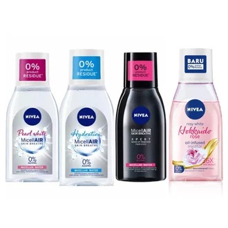 Nivea Micellar Expert Black / Water Oil &amp; Acne Care / Micellar Hydration Skin / Eye Make Up Remover 125ml / Hokkaido Rose 125ml