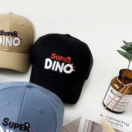 Topi baseball kaktus cream-Spr dino htm dewasa