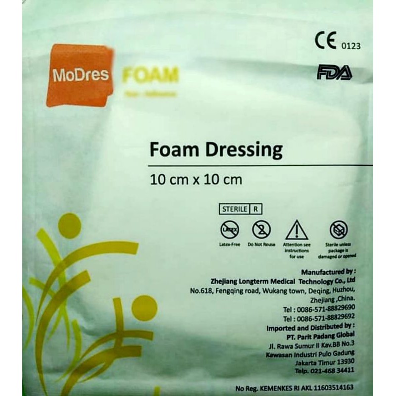 Plester Serap Luka Diabetes Foam Dressing 10x10 cm