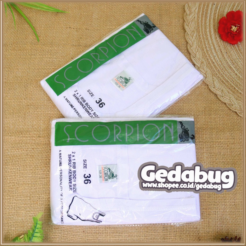 Singlet Pria SCORPION Hijau | Singlet Classic Supersoft teksture Salur | Gedabug